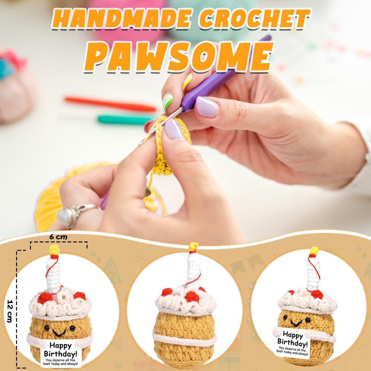 Boneka Kue Rajut Lucu Baru, Pe - Home And Textiles Today ulasan dan harga